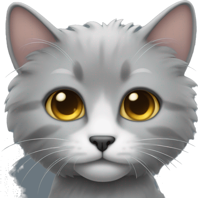 Gato gris peludo emoji