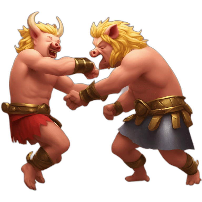 pig king fight with pig bydlo emoji