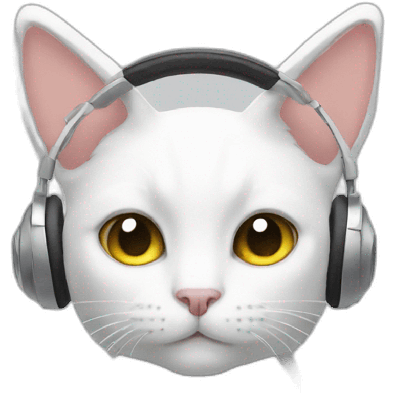 Headphone White cat ears emoji