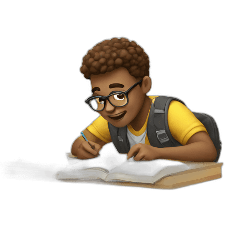 Nerd doing homework emoji