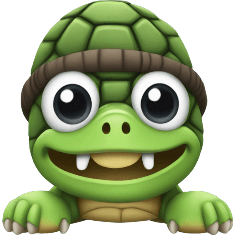 Turtle wearing a beanie emoji