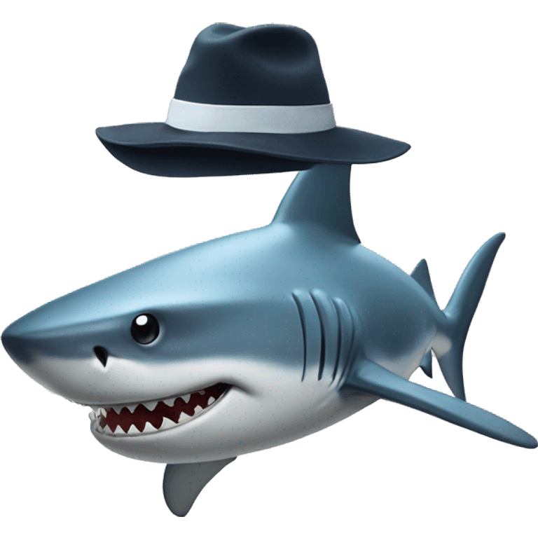 shark with a hat emoji