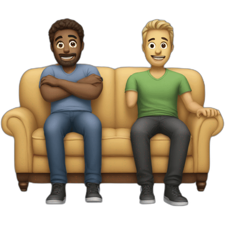 three guys on the couch emoji