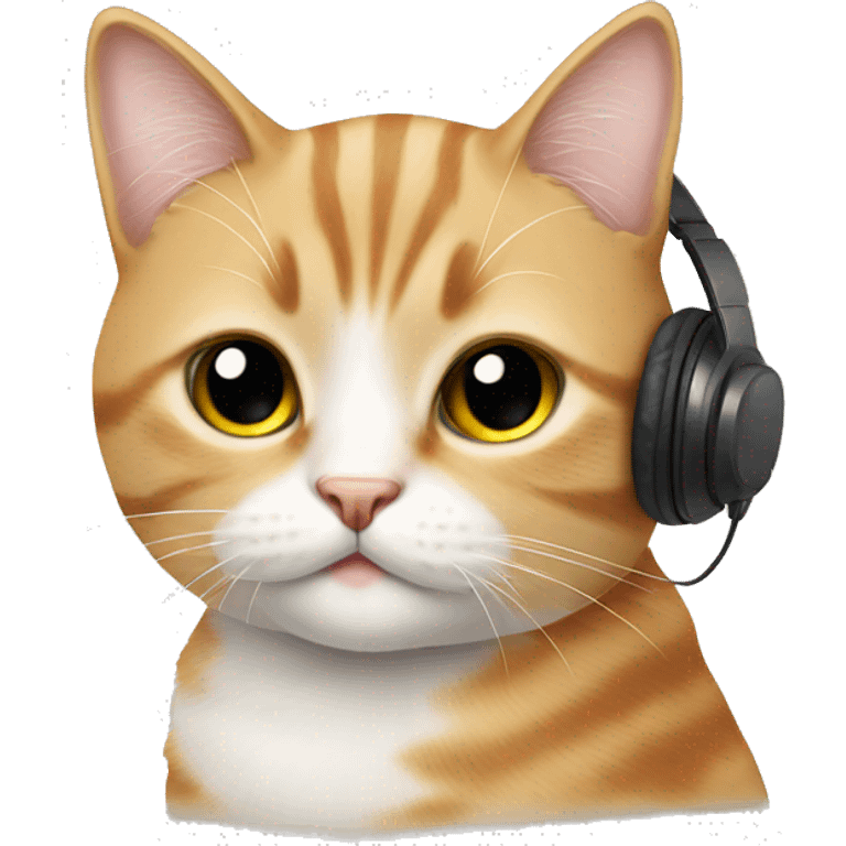 cute cat listen tmusic emoji