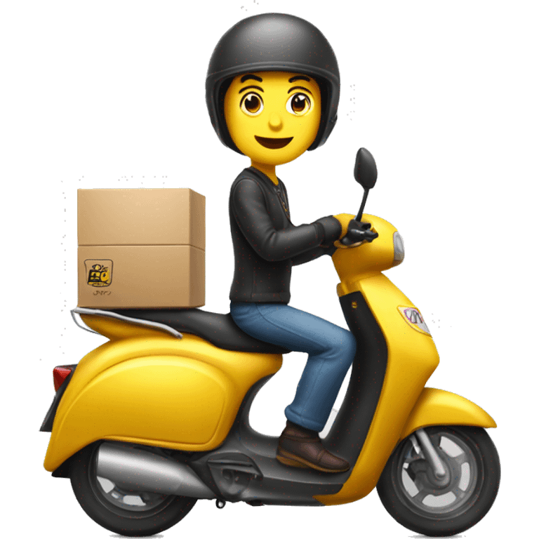 A delivery motorbike with a Golden cooking gas emoji