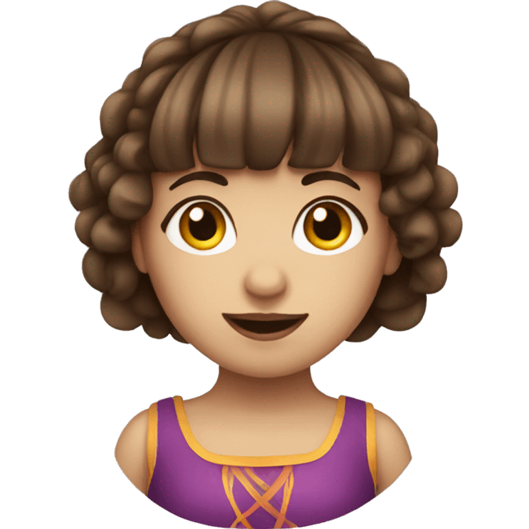 Brown haired circus girl with bangs emoji