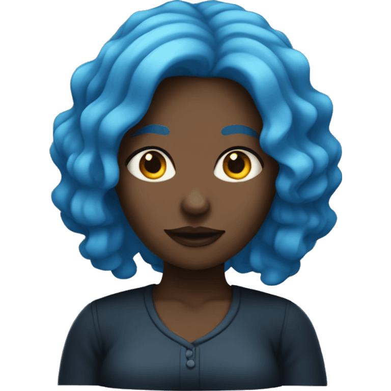 dark woman with blue hair  emoji