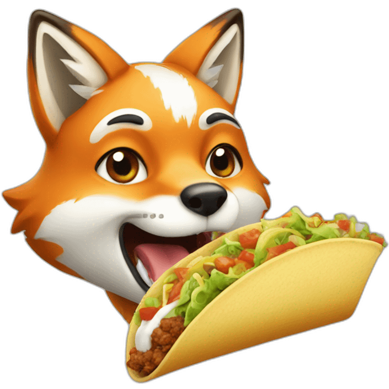 A fox eating tacos  emoji