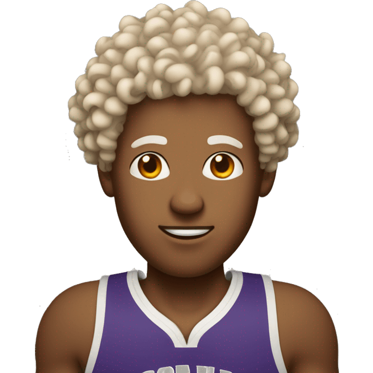 Curly head guy that’s light skin playing basketball  emoji