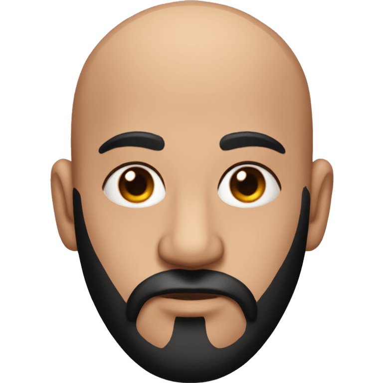 Bald man with black beard and heart face tattoo  emoji