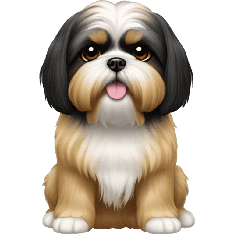 Gold and black shih tzu emoji