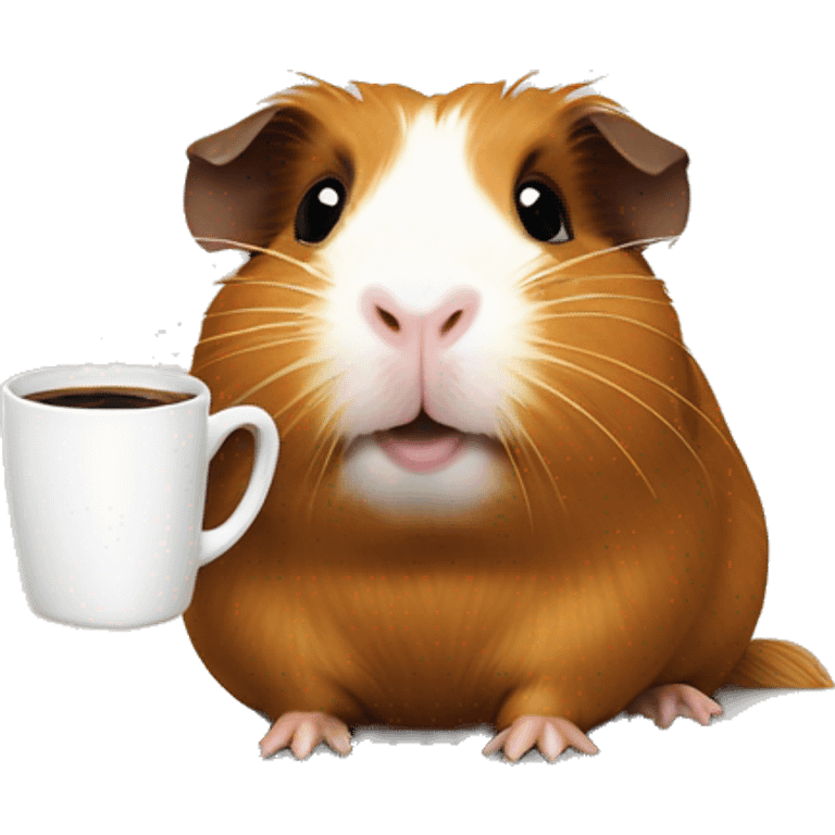 Guinea pig with coffe cup emoji