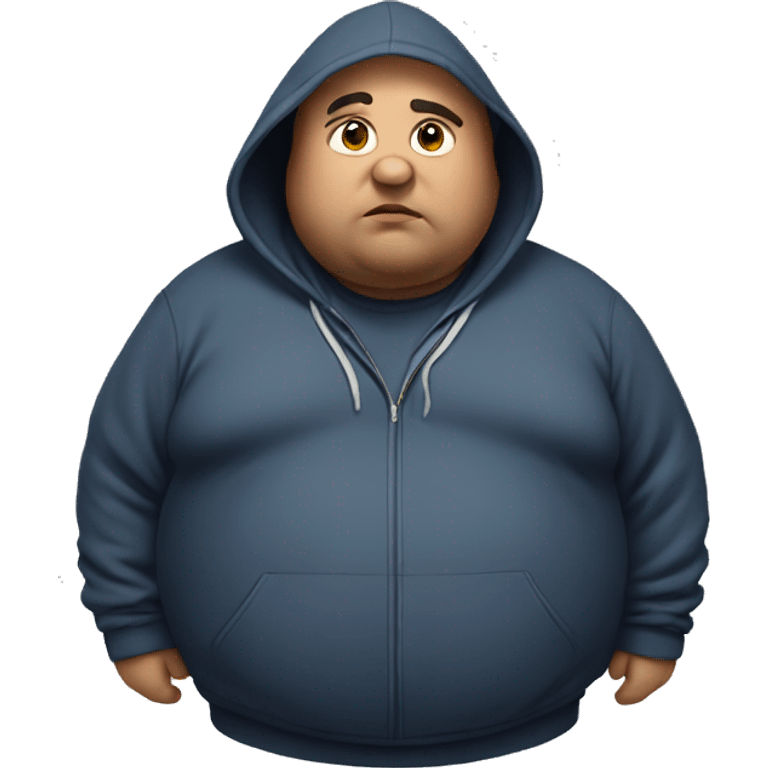 Fat man wearing a hoodie  emoji