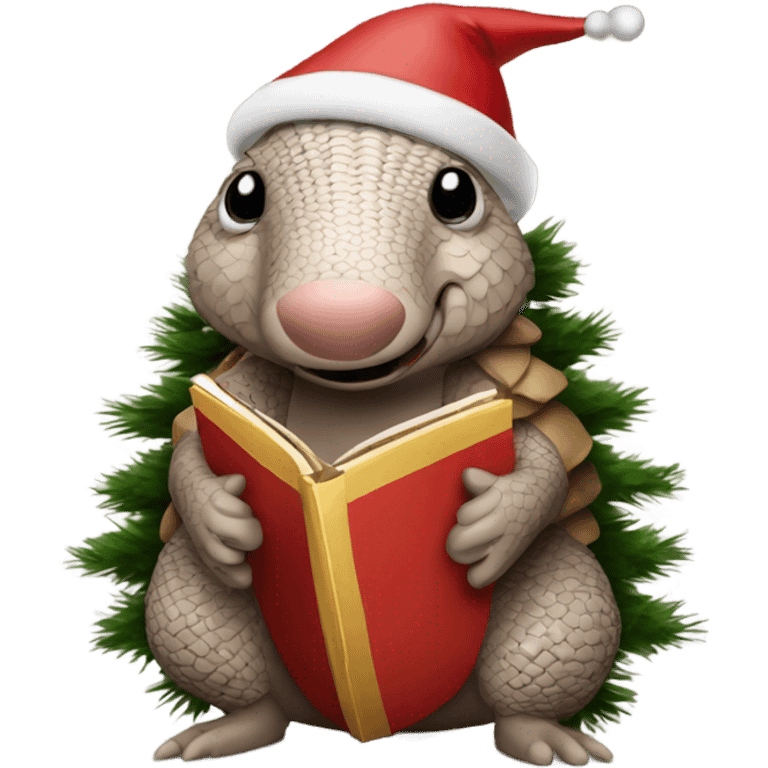 armadillo as Christmas tree emoji