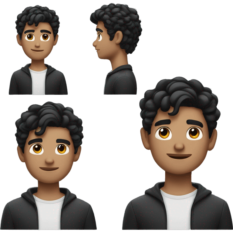 handsome guy with black hair and airpods emoji