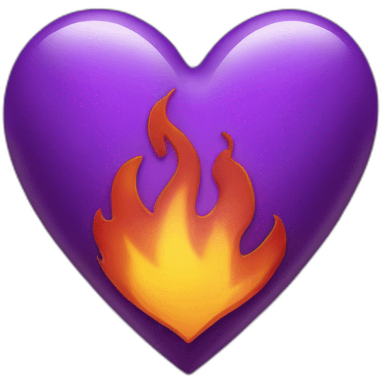 Purple heart with fire emoji