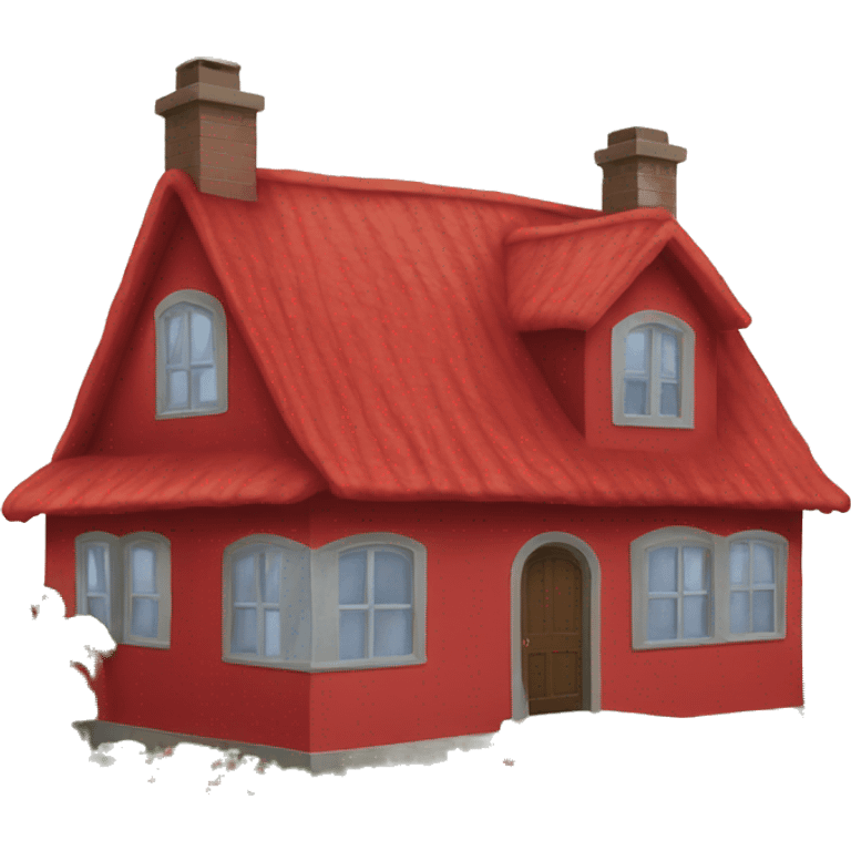 house  in a large red scarf emoji