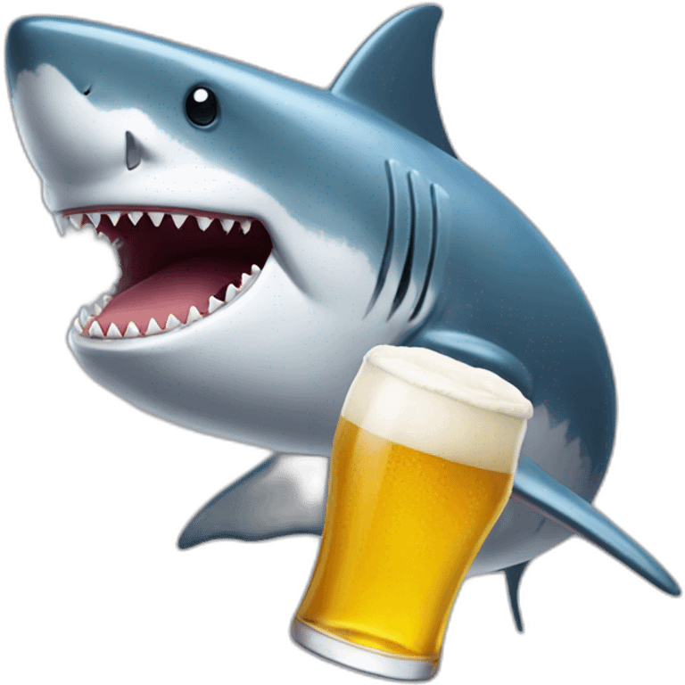 Requin qui boit une bière  emoji