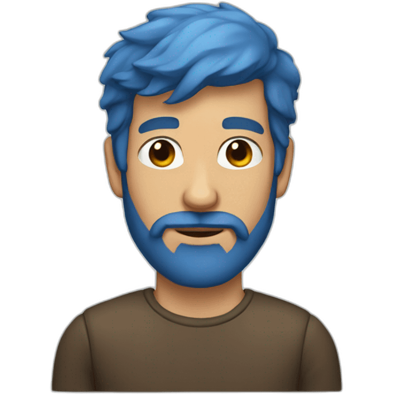 man with brown beard and blue hair emoji