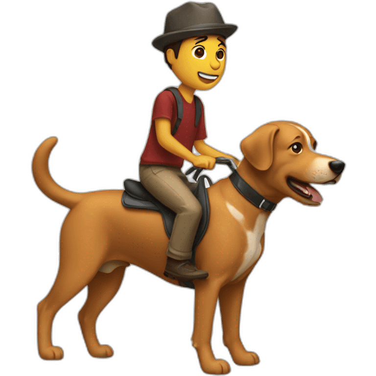 Guy riding a dog emoji