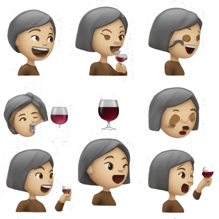 Junge frau die wein trink und eine Zigarette raucht  emoji