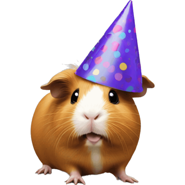 Guinea pig with party hat emoji