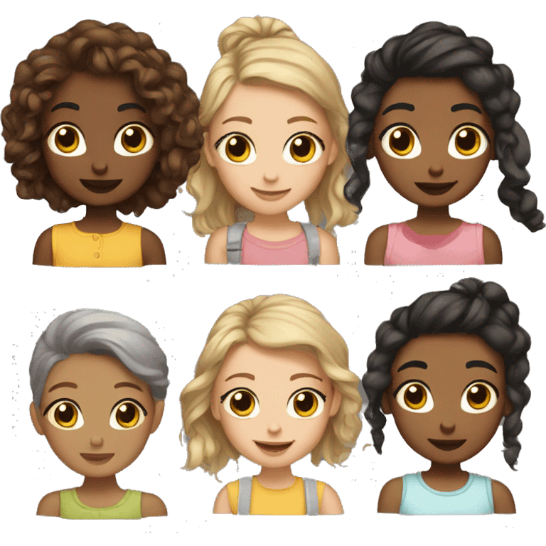 7 cute girls emoji