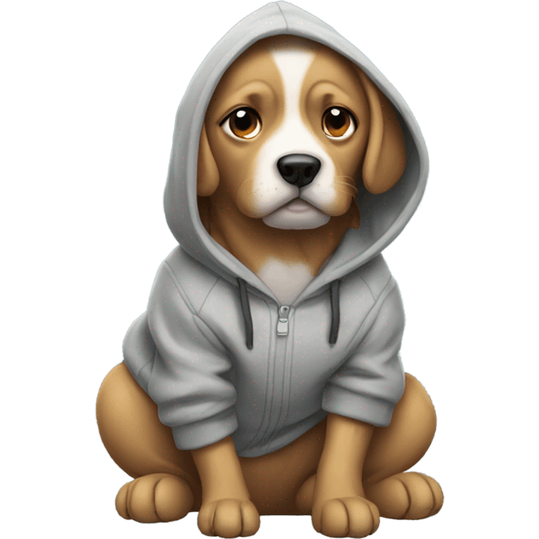 Dog wearing a hoodie emoji