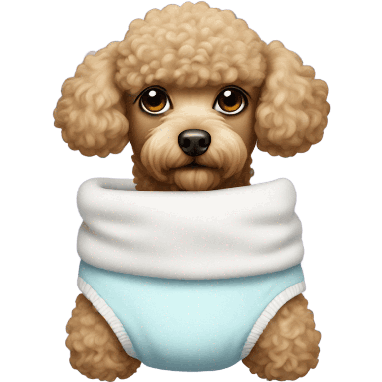 Poodle in a nappy emoji