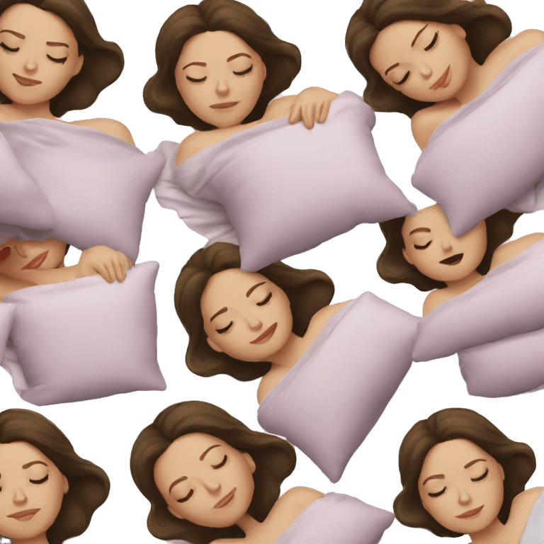 sleeping beauty brunette white girl with a silk pillow emoji