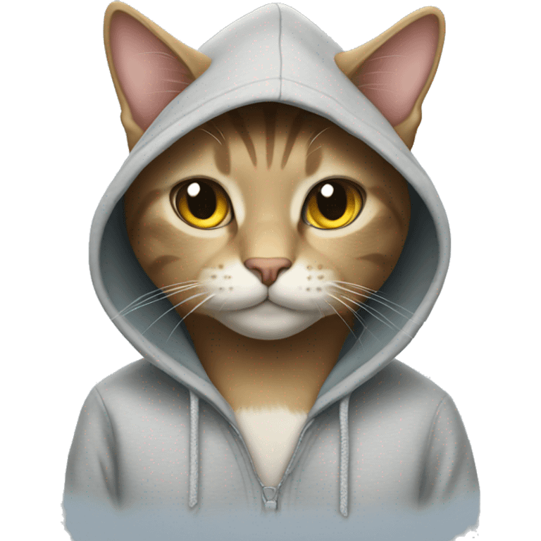 Cat wearing a hoodie emoji