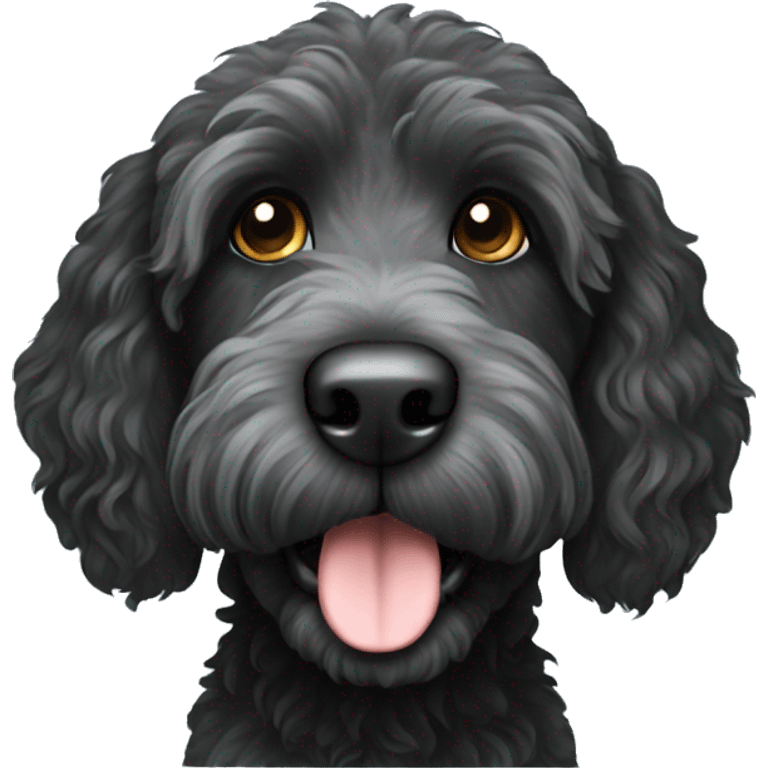 A Black Labradoodle emoji