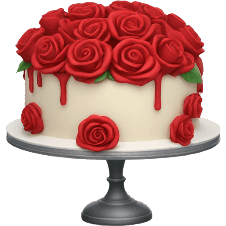 Red roses cake emoji