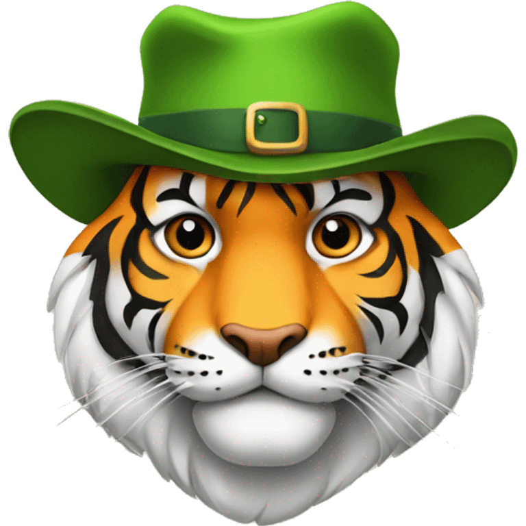 tiger in Irish hat emoji