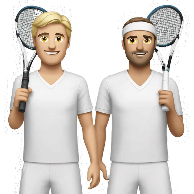 Two men tennis Caucasian  emoji