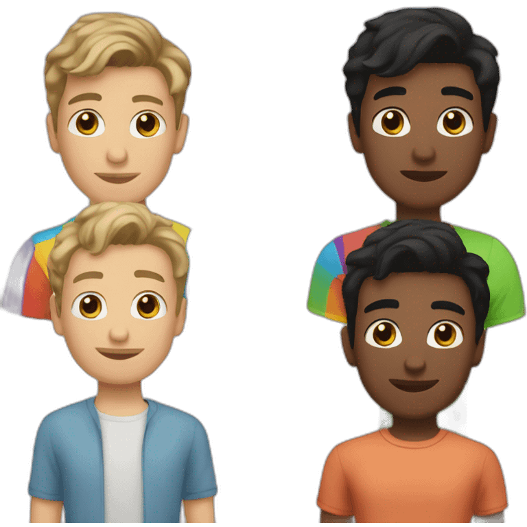 young Caucasian black haired gay couple emoji