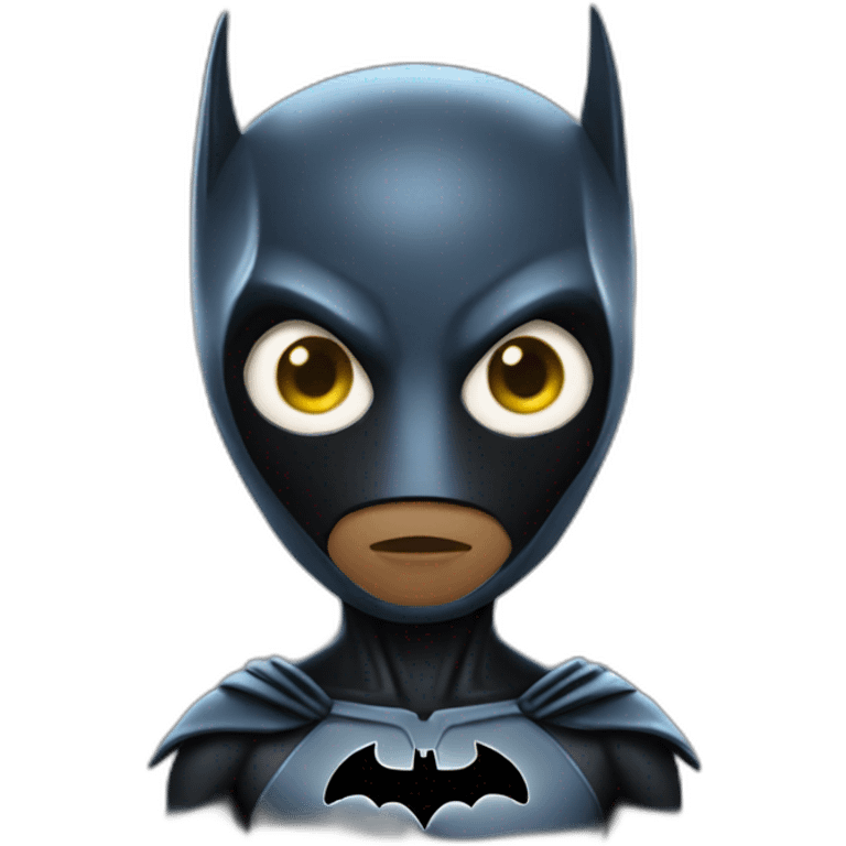 Alien wearing batman suit emoji