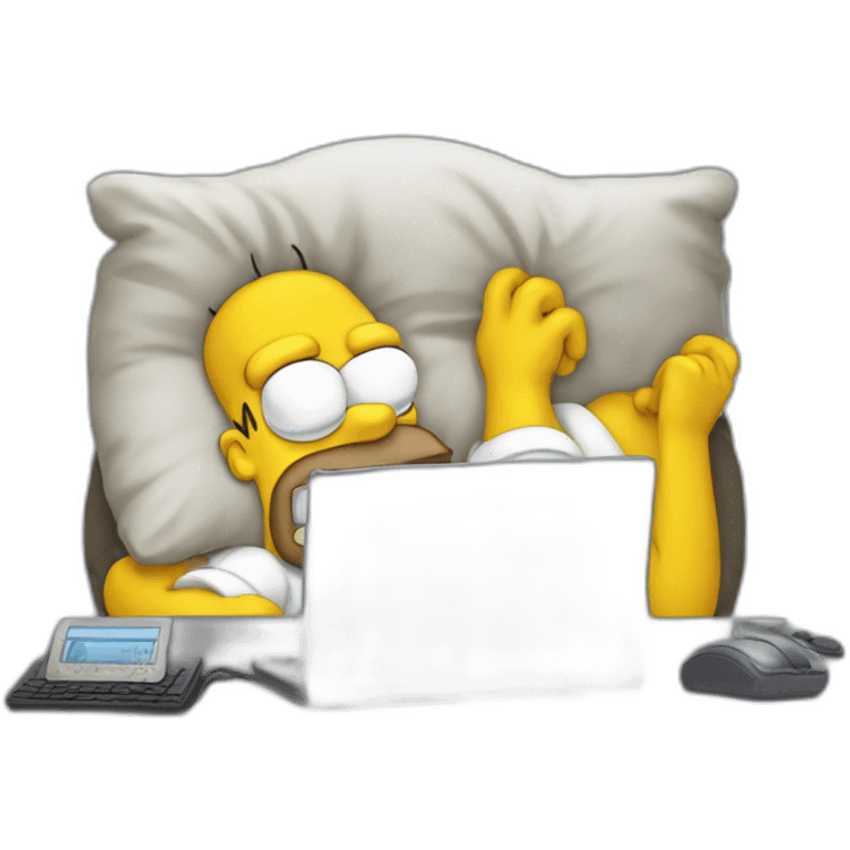 Homer qui dort sur un pc emoji