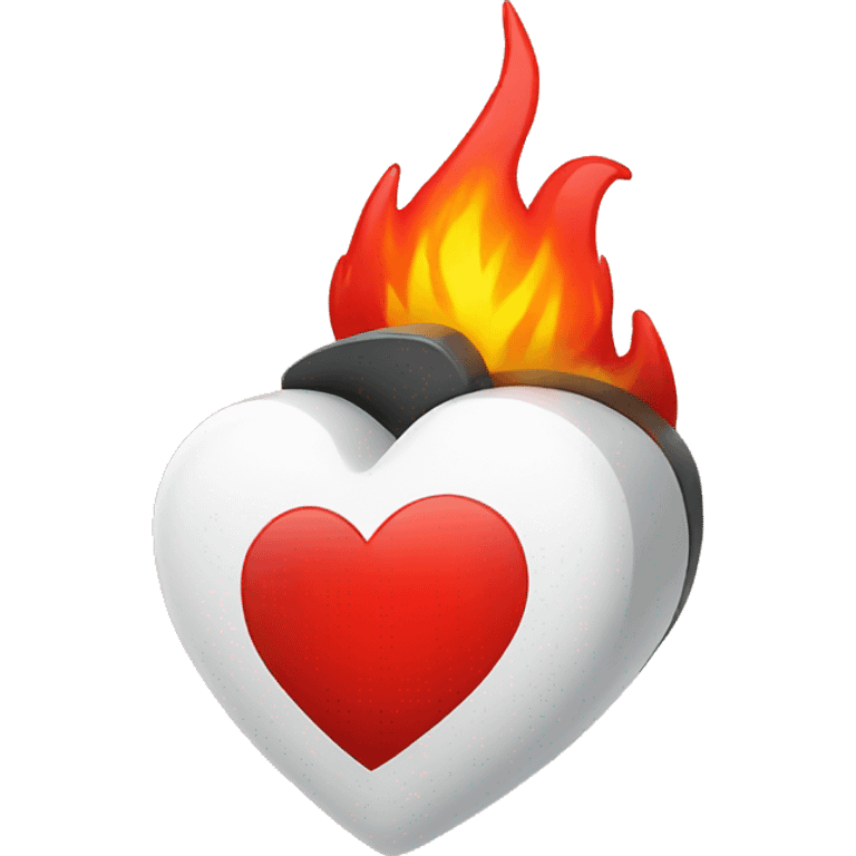 A red heart with fire in side emoji