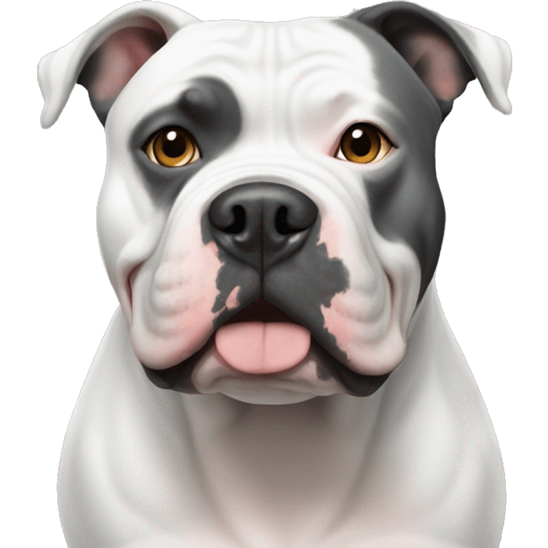 american bully white with grey patches emoji