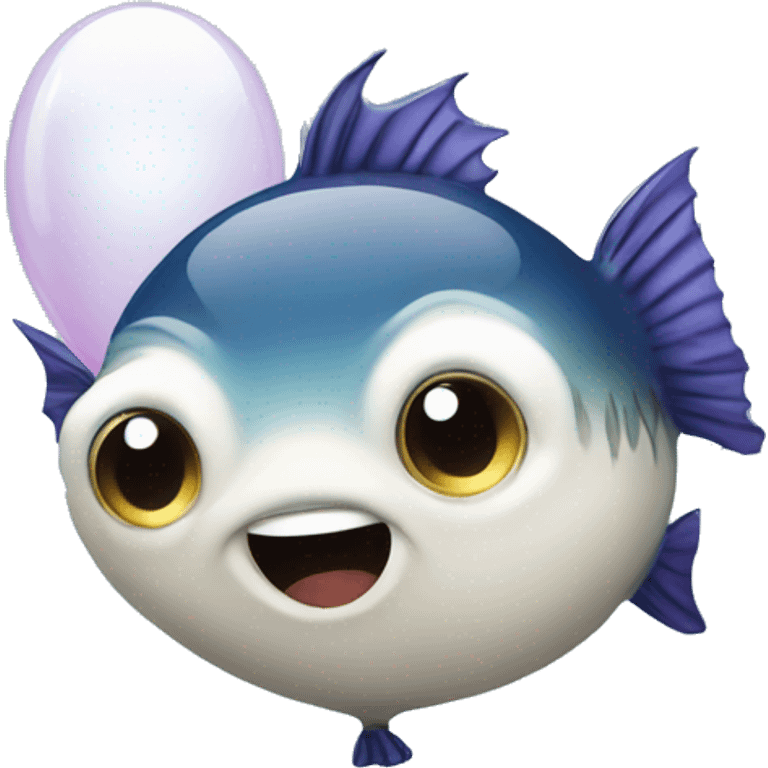 Blowfish with balloon emoji