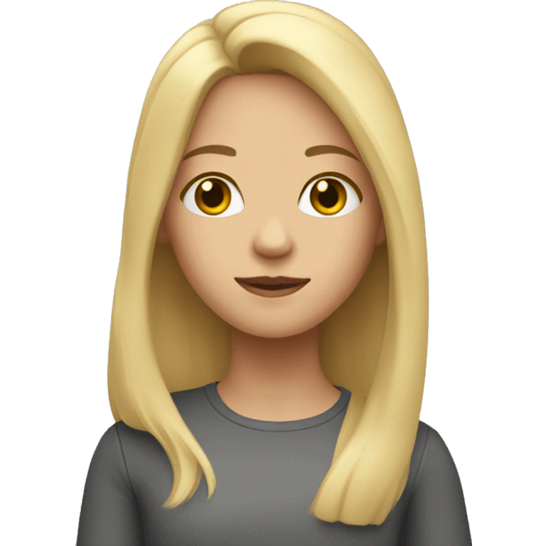 girl with shoulder-length blond hair, from afar emoji