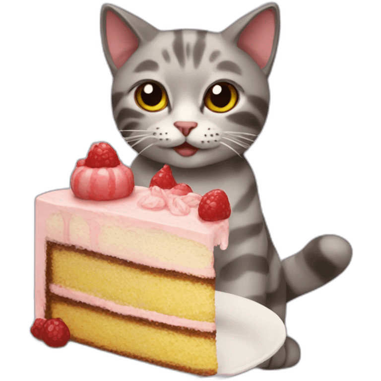 Cat and cake emoji