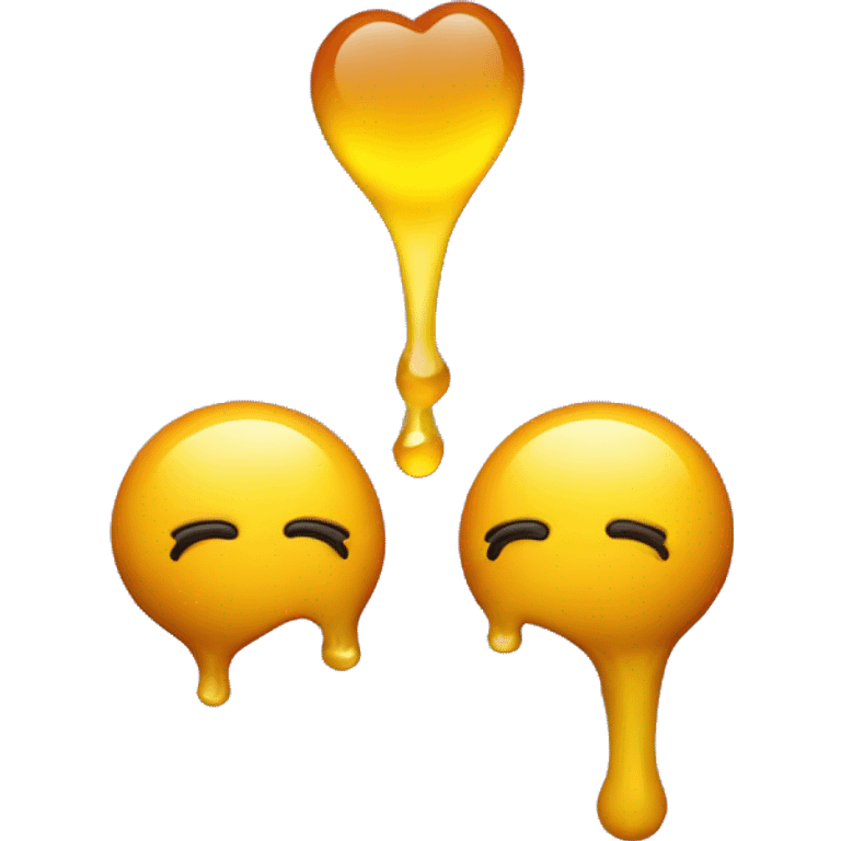 kissing emoji with yellow bone covered in honey emoji