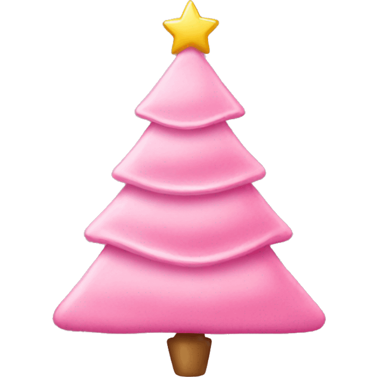 pink christmas tree with bow ornaments emoji