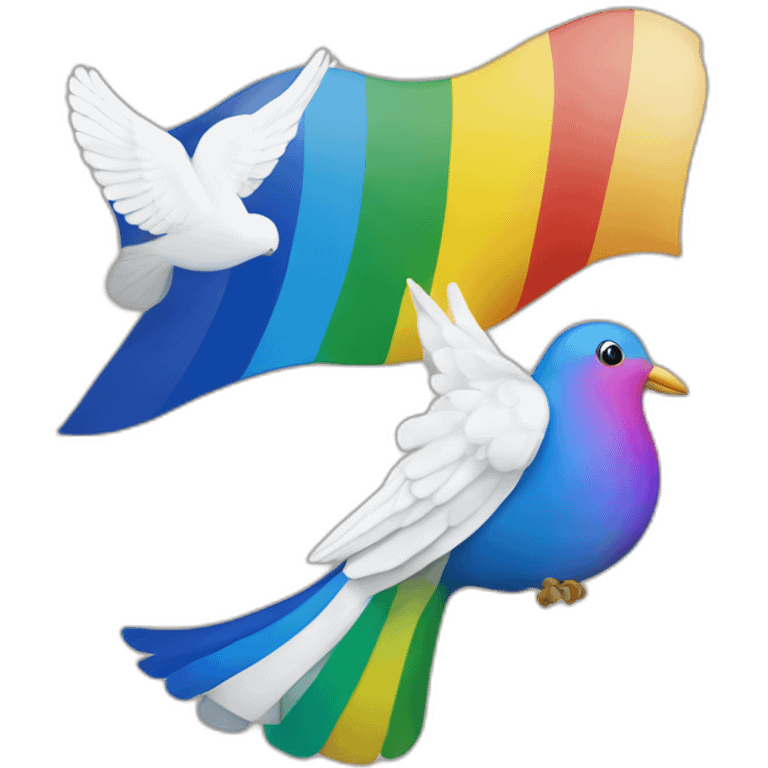 Israel flag and rainbow dove of peace emoji