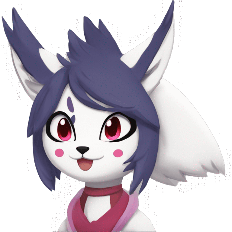 Anthro Dark Beautiful Colorful Shiny Edgy Cool Shy Grumpy FurSona Feline-Zangoose-Fakemon Long Emo Hai-bangs  Vtuber Model emoji