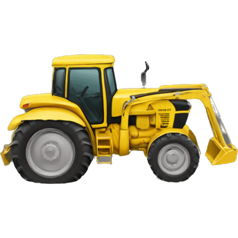 yellow tractor from behind emoji