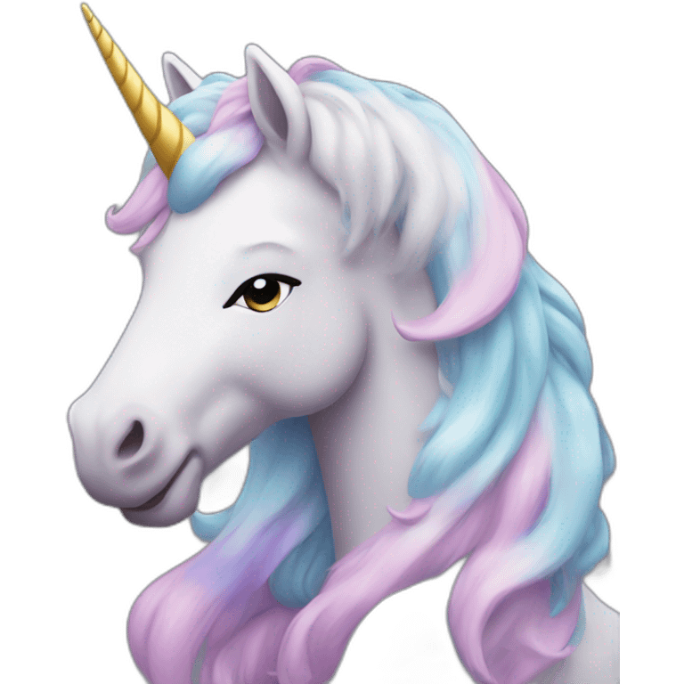 Cartoon unicorn flex emoji