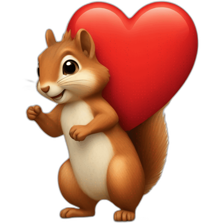 squirrel with a red heart on his breast emoji